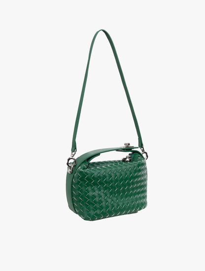 Pazzion Women's Xylene Woven Twist Lock Handle Bag - Green