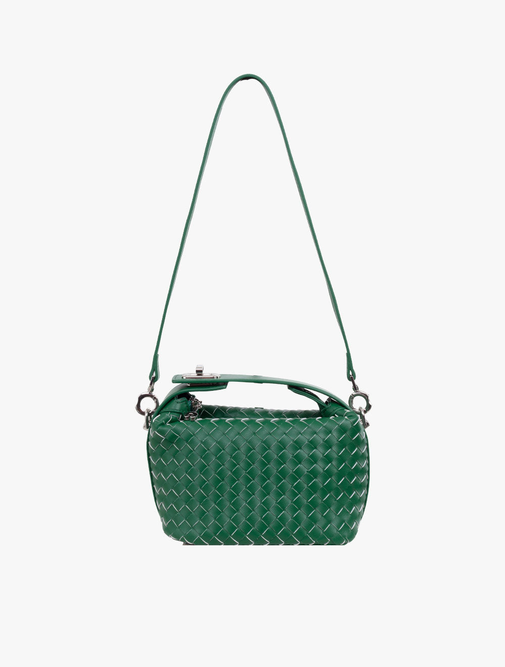 Pazzion Women's Xylene Woven Twist Lock Handle Bag - Green