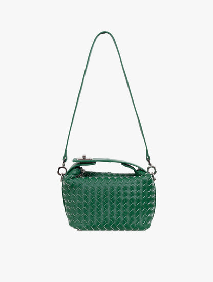 Pazzion Women's Xylene Woven Twist Lock Handle Bag - Green