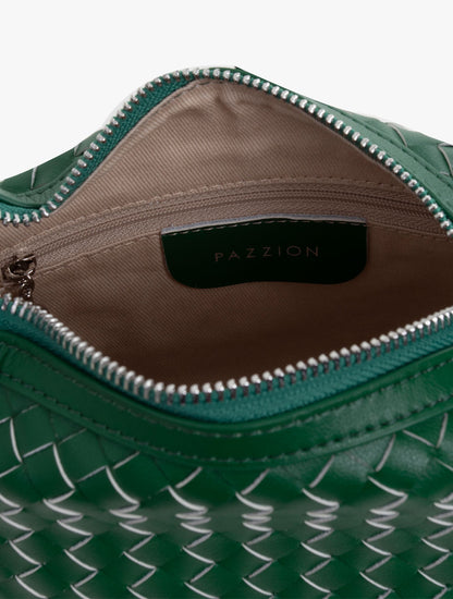 Pazzion Women's Xylene Woven Twist Lock Handle Bag - Green