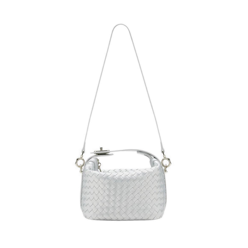 Xylene Woven Twist Lock Handle Bag - Silver