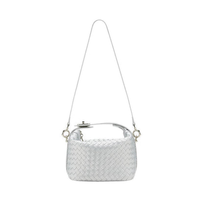 Xylene Woven Twist Lock Handle Bag - Silver