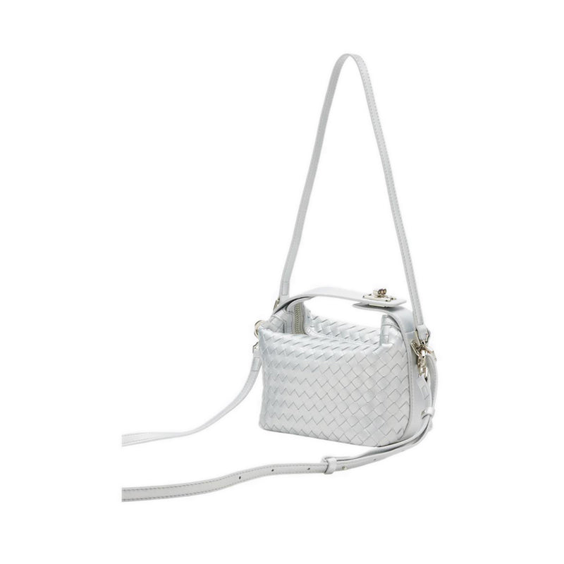 Xylene Woven Twist Lock Handle Bag - Silver