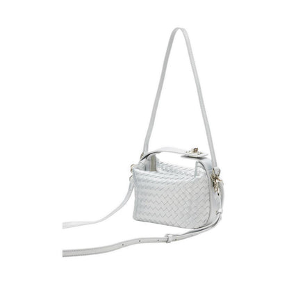 Xylene Woven Twist Lock Handle Bag - Silver