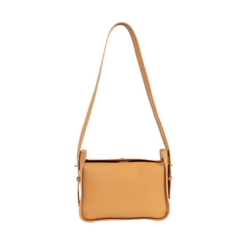 Women's Yelivienne Twist Lock Leather Shoulder Bag - Camel