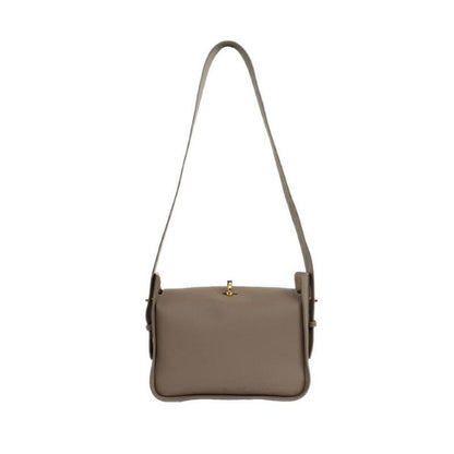 Women's Yelivienne Twist Lock Leather Shoulder Bag - Khaki