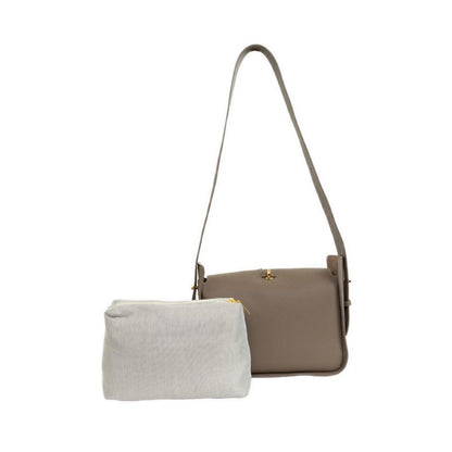 Women's Yelivienne Twist Lock Leather Shoulder Bag - Khaki