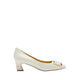 Yvette Buckle Square-Toe Pump Heels - Beige