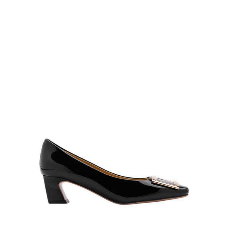 Yvette Buckle Square-Toe Pump Heels - Black
