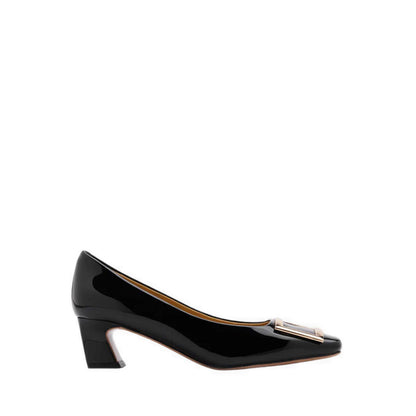 Yvette Buckle Square-Toe Pump Heels - Black