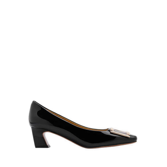 Yvette Buckle Square-Toe Pump Heels - Black