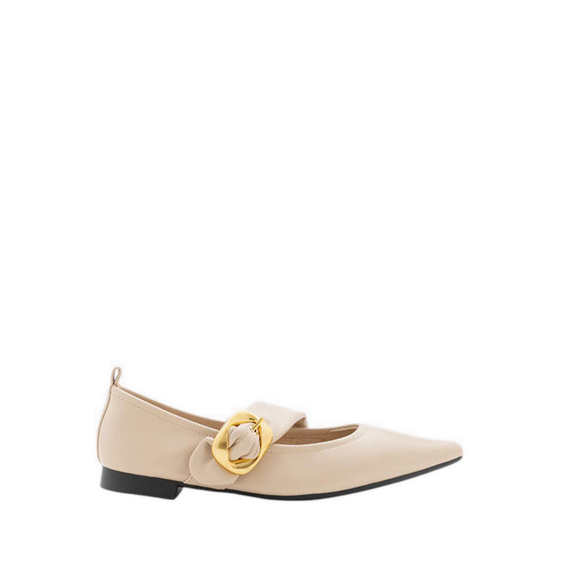 Zinnia Pointed Toe Flats - Natural