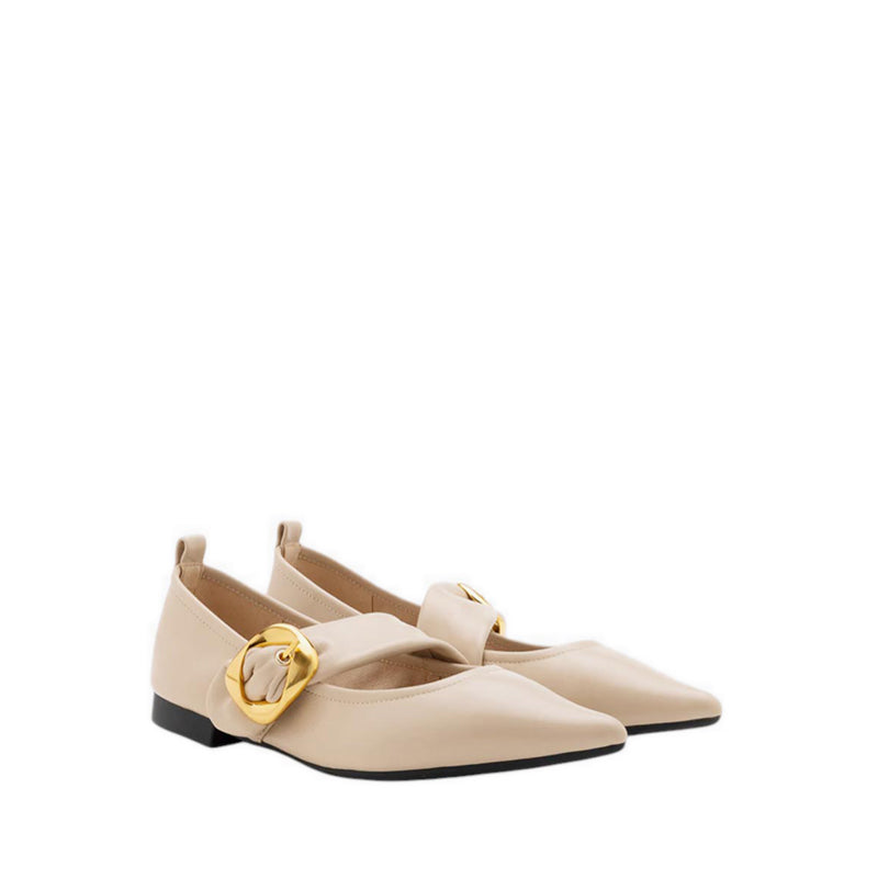 Zinnia Pointed Toe Flats - Natural