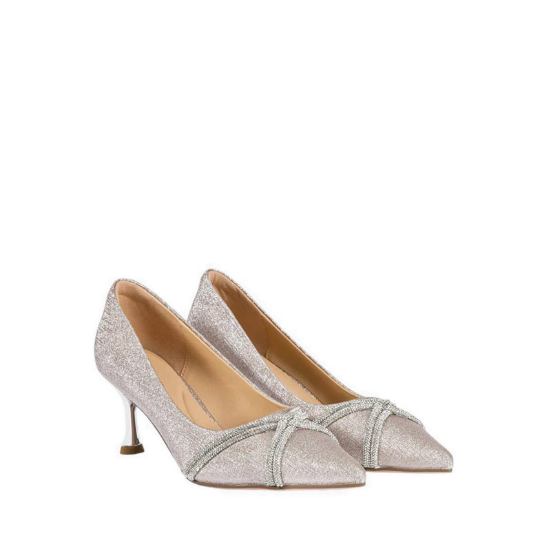 Women's Zoravelle Crystal Embellished Glitter Heels - Champagne