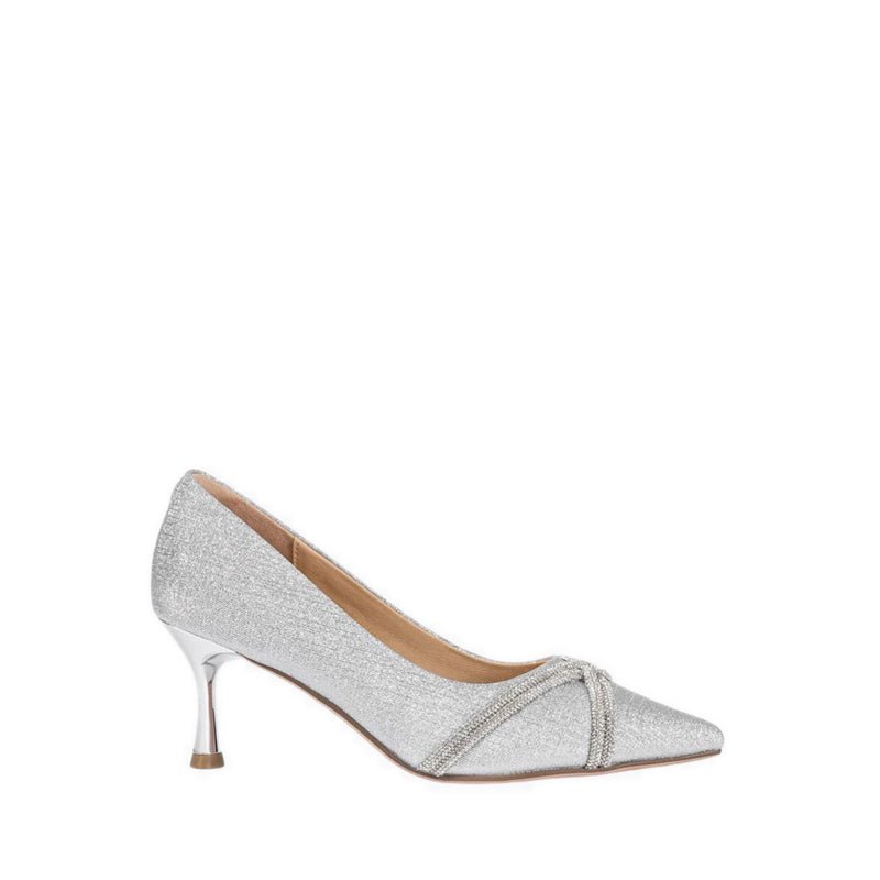 Women's Zoravelle Crystal Embellished Glitter Heels - Silver