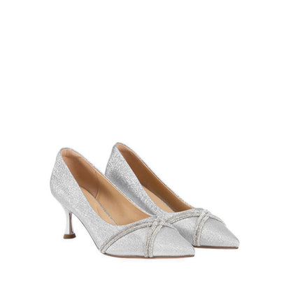 Women's Zoravelle Crystal Embellished Glitter Heels - Silver