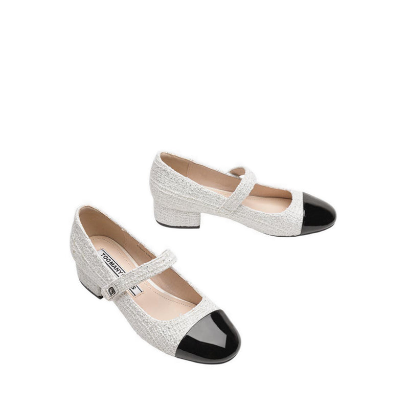 ZAD32 Women's Heels - Beige/Black