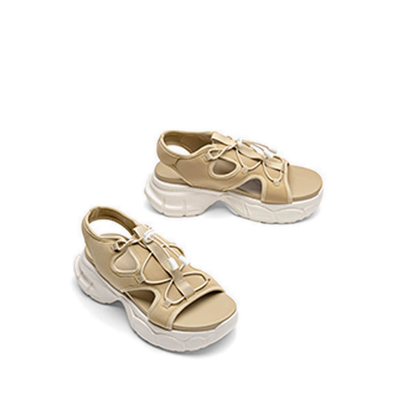 ZAE18 Women's Sandals Platforms - Apricot