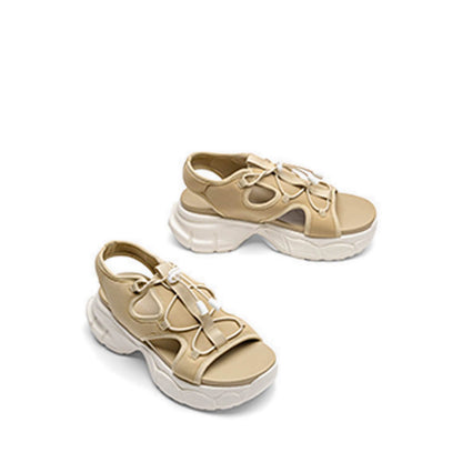 ZAE18 Women's Sandals Platforms - Apricot