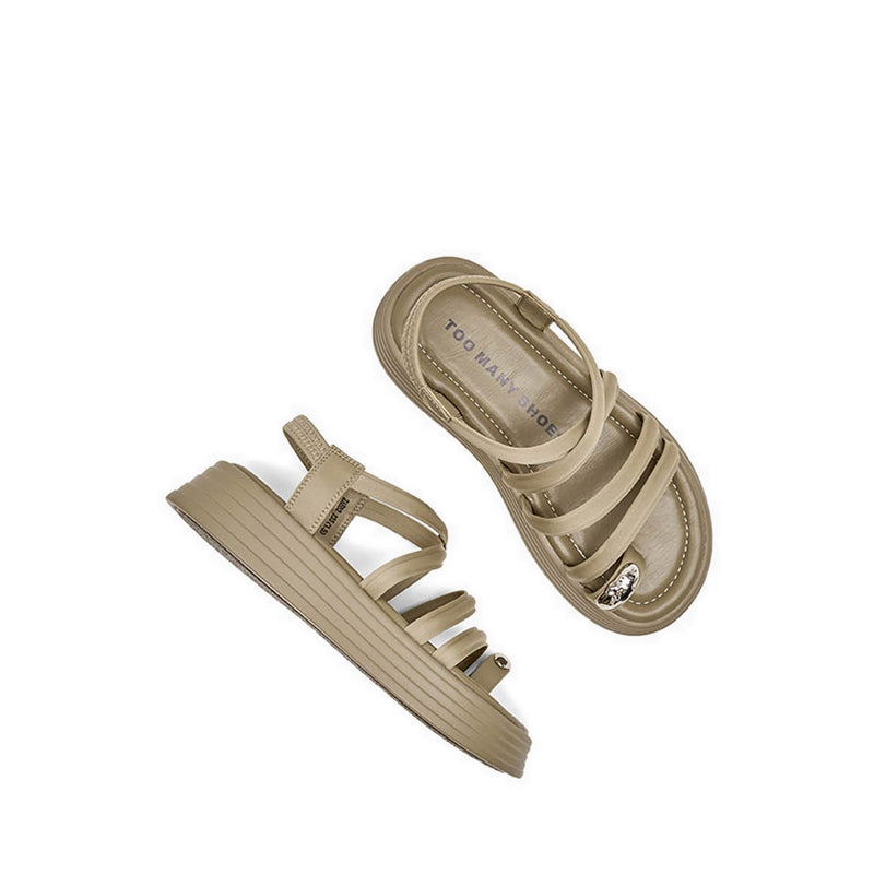 ZAE82 Women's Sandals Platforms - Dark Khaki