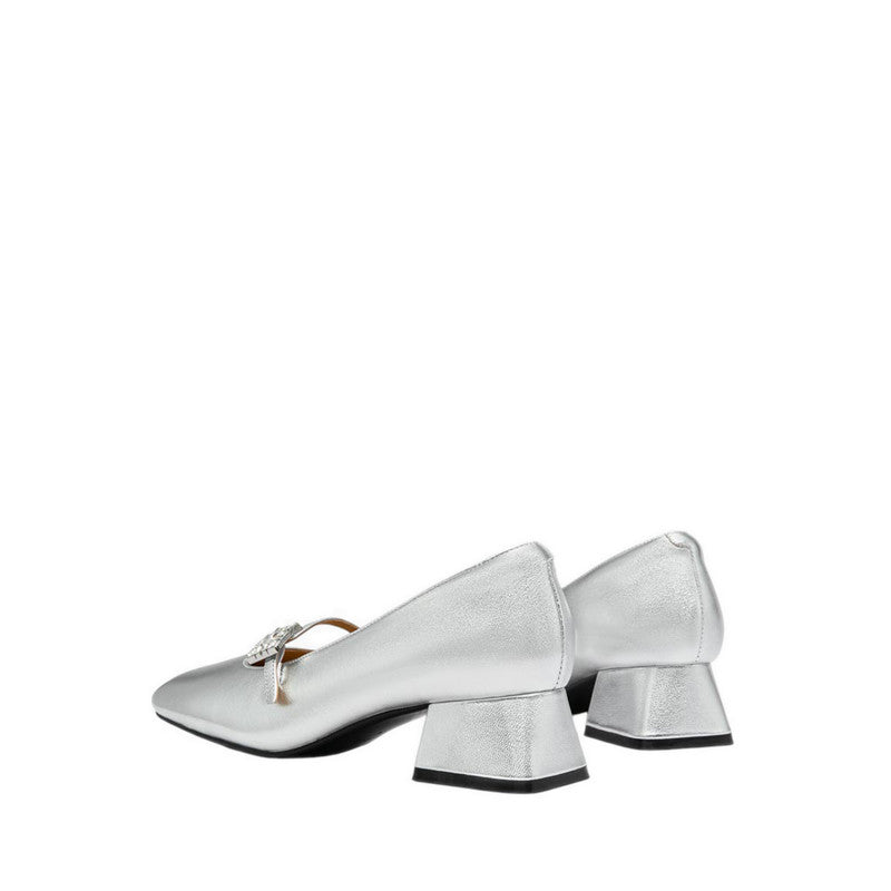 2148 Mary Jane Heels  - Silver